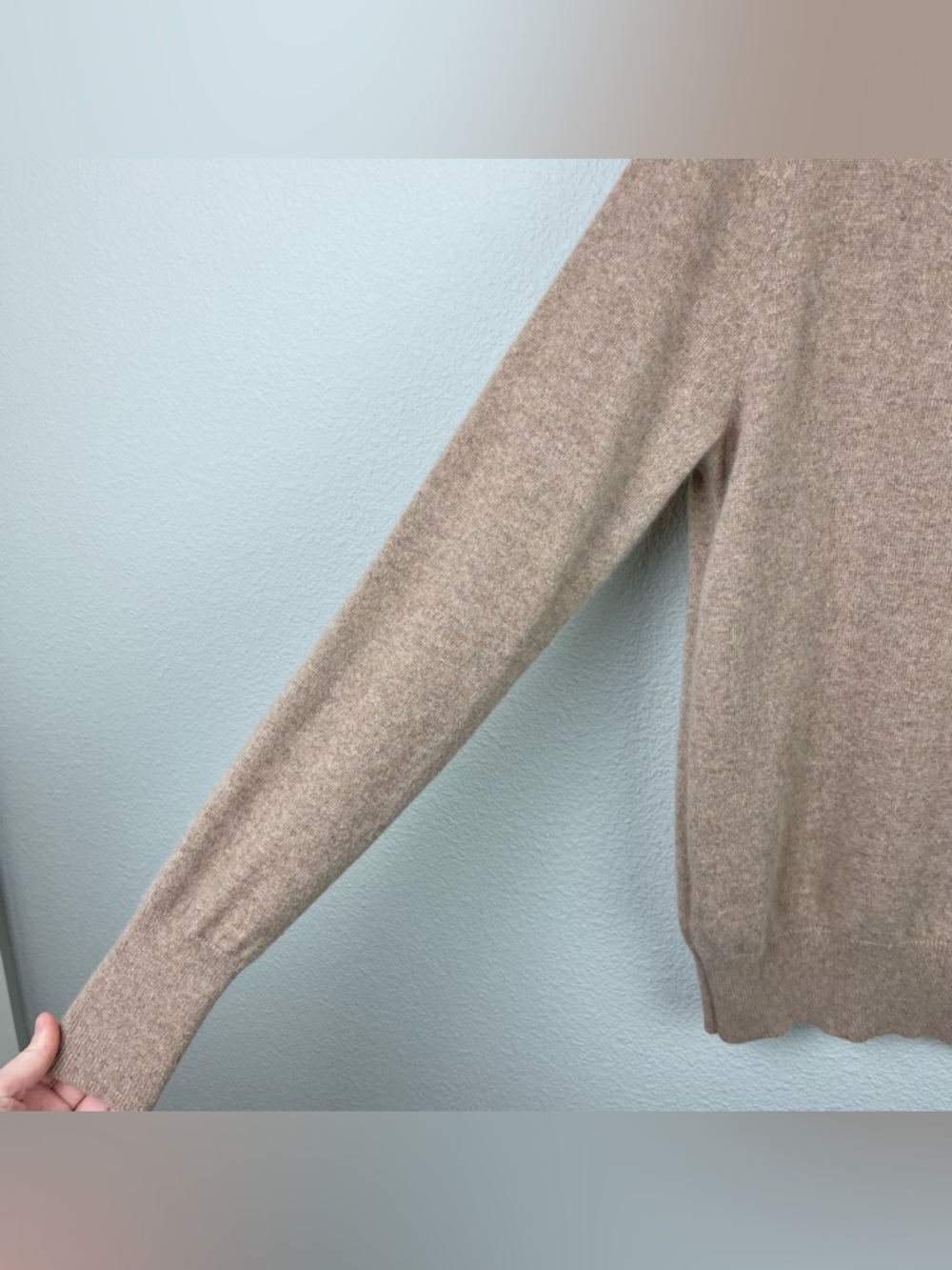 Sandro Women's XS Cashmere Sweatshirt Crewneck Sweater Camel Light Brown Luxury - Picture 12 of 15